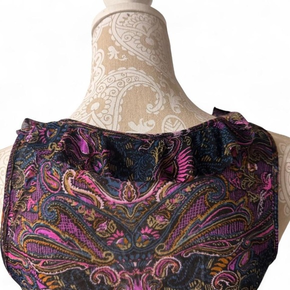 Fun Vibrant Bold Paisley Y2K Express Ruffle Party Going Out Tank Top Size Medium - Picture 6 of 8